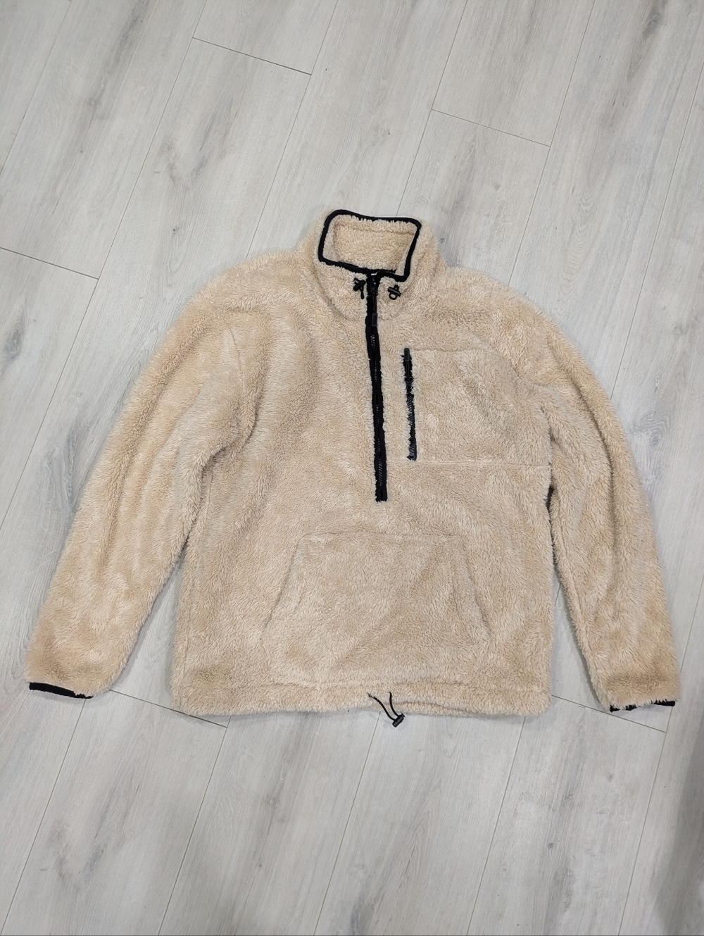 PINK Victorias Secret Blush Champagne Beige Sherpa Sweatshirt Sweater Half Zip